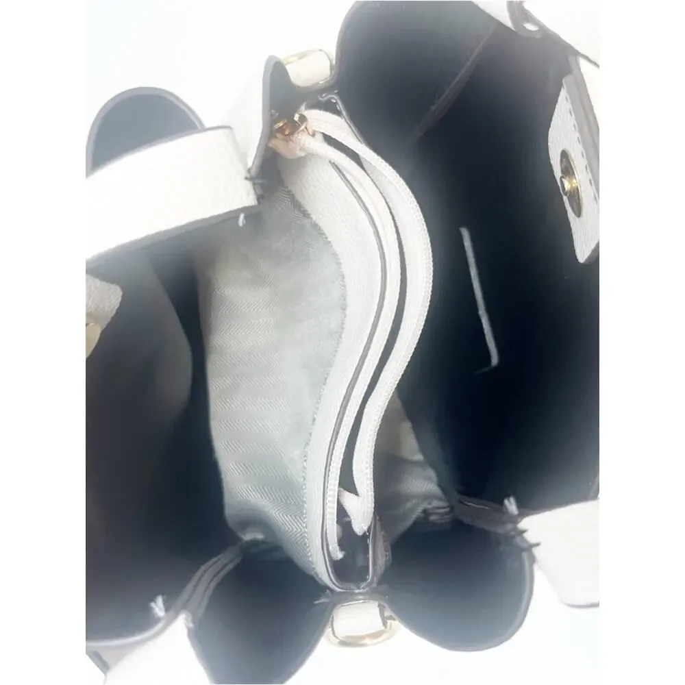 Kate Spade Cream Pebbled Leather Shoulder Tote with Crossbody Strap